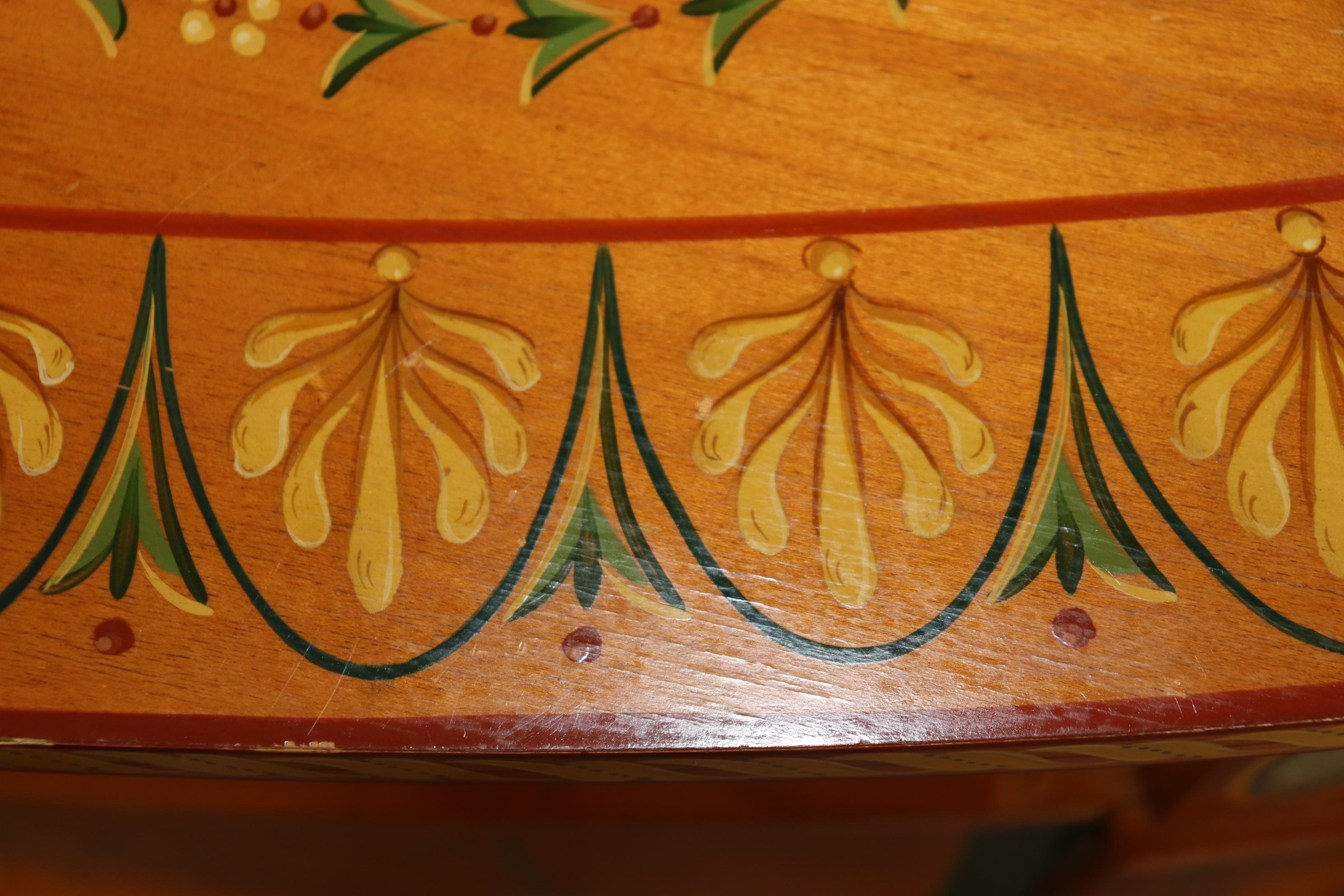 Adams Style Paint Decorated Demilune Sideboard Server By Historic New England For Sale 10