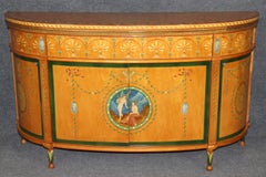 Servidor Aparador Demilune Estilo Adams Pintado Por Historic New England