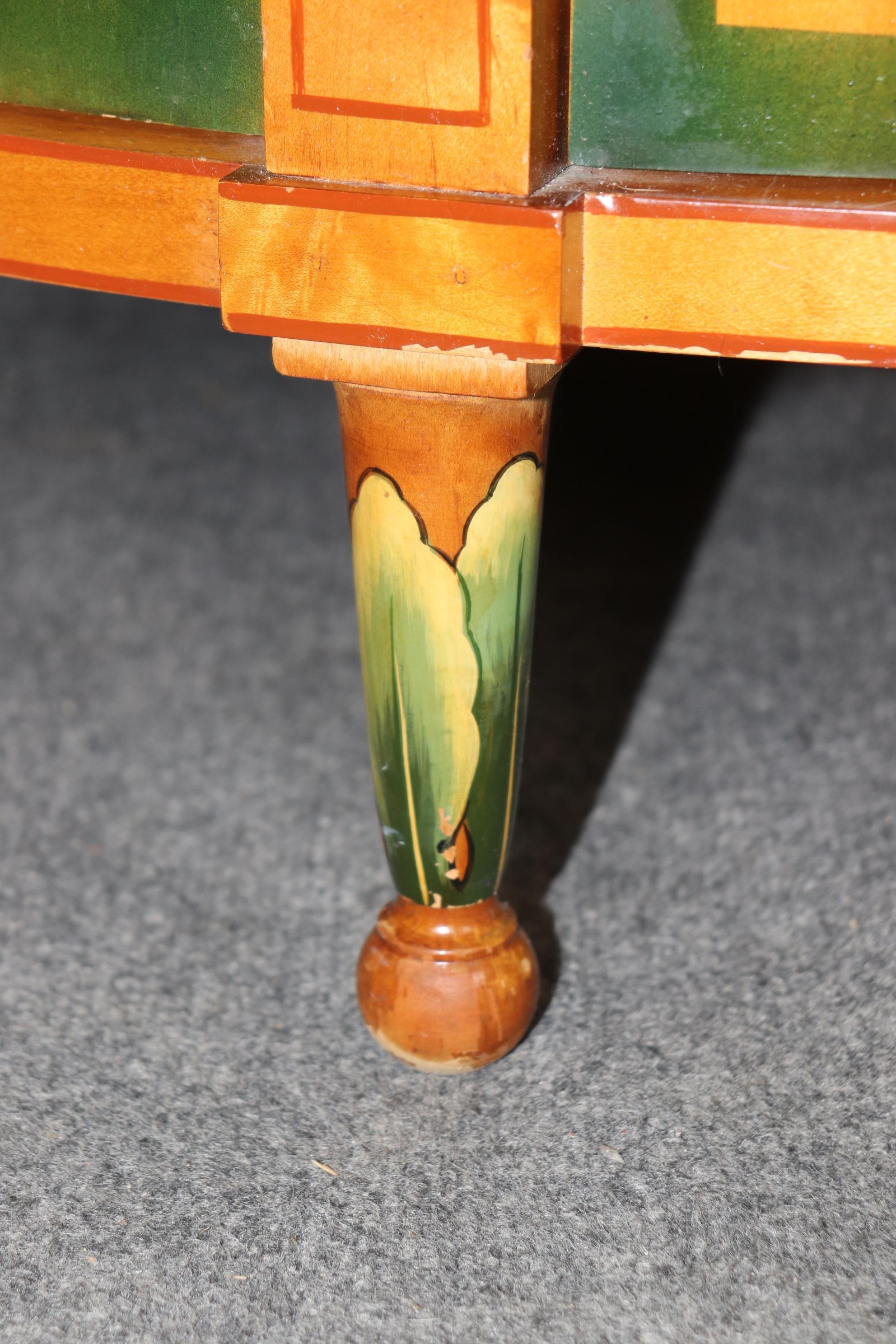 20th Century Adams Style Paint Decorated Demilune Sideboard Server By Historic New England For Sale