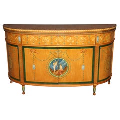 Adams Style Paint Decorated Demilune Sideboard Server von Historic New England