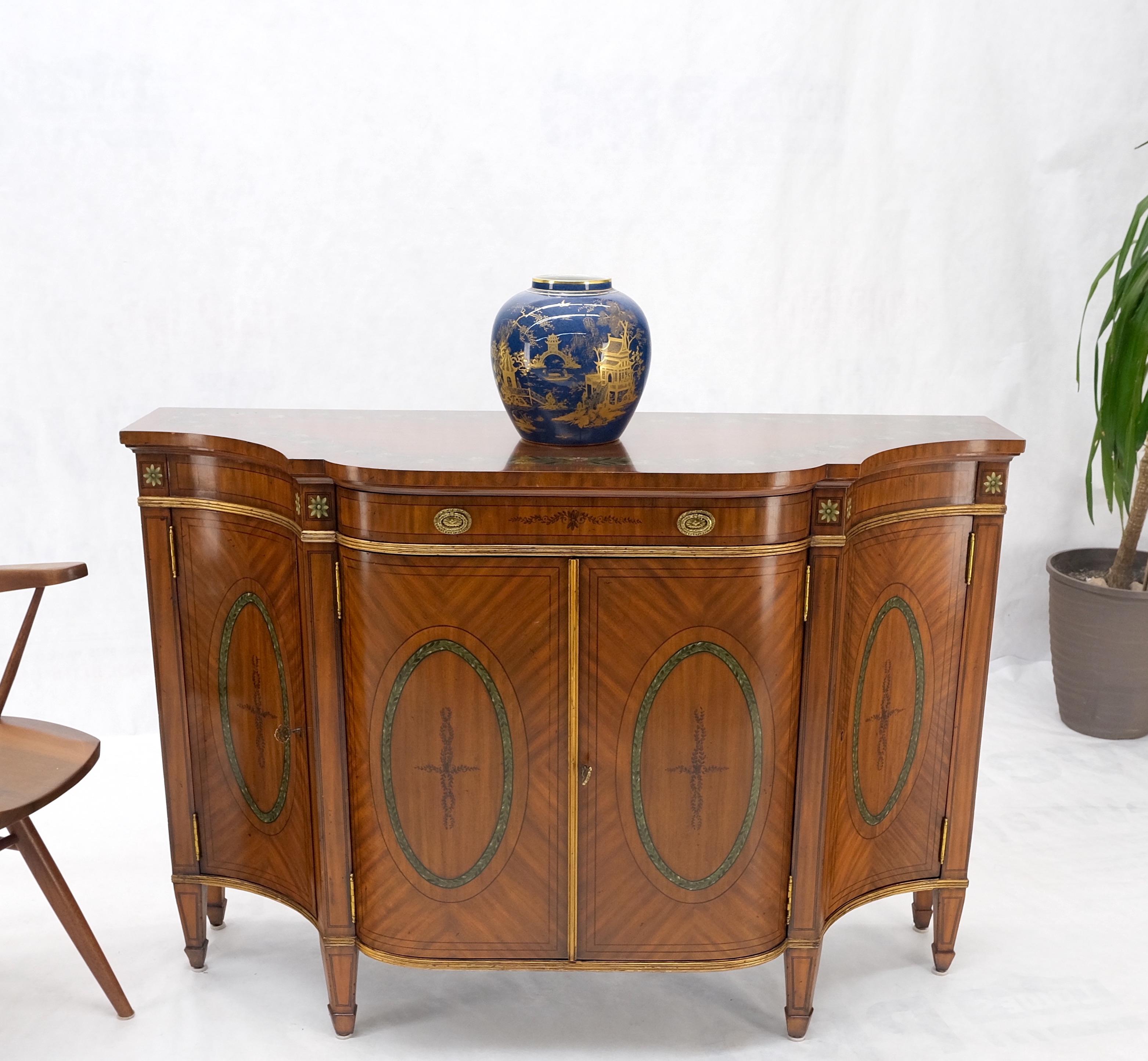 Adams Style Paint Decorated Sideboard Credenza Two Door Cabinet Satin Wood MINT! For Sale 7