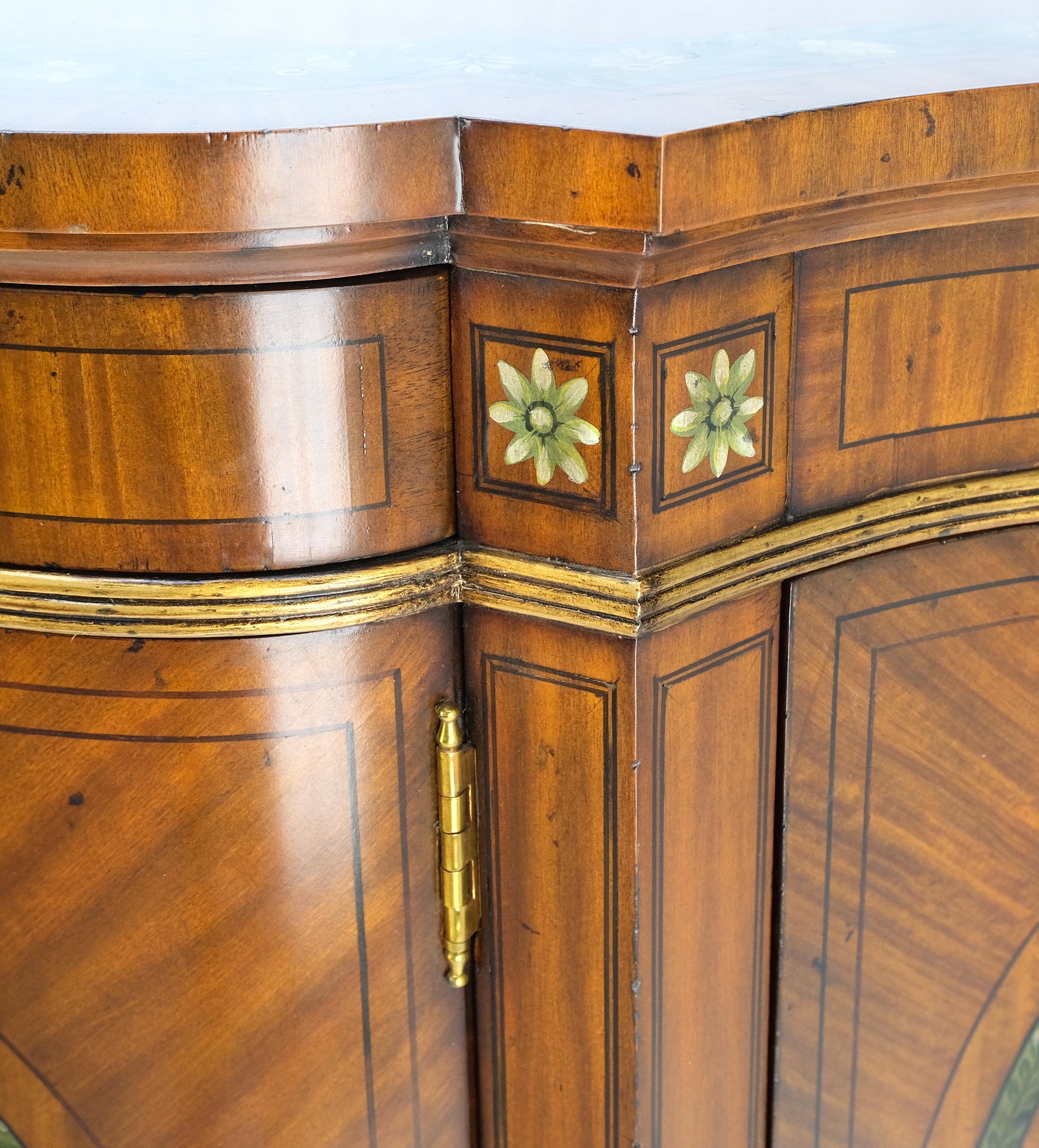 Adams Style Paint Decorated Sideboard Credenza Two Door Cabinet Satin Wood MINT! In Good Condition For Sale In Rockaway, NJ