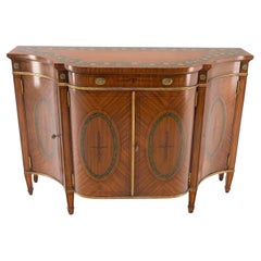 Bemalter Sideboard-Anrichte im Adams-Stil mit zwei Türen und Satinholz-MINT!