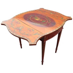 Table Pembroke Style Adam Décorée de Peinture Antique:: Angleterre