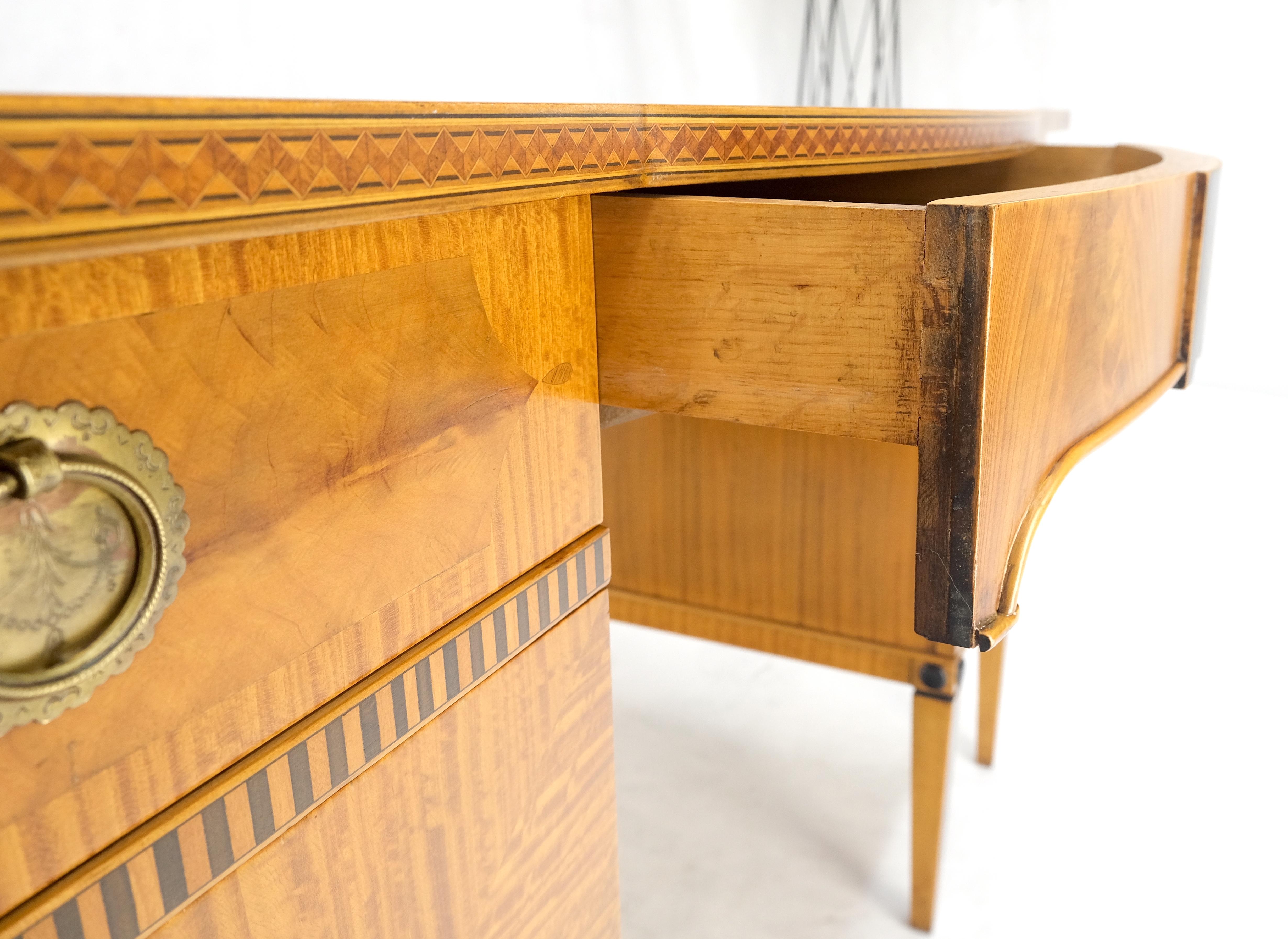 Adams Style Satin Wood Hand Painted 7 Drawers Desk Vanity Table Decorative MINT For Sale 1