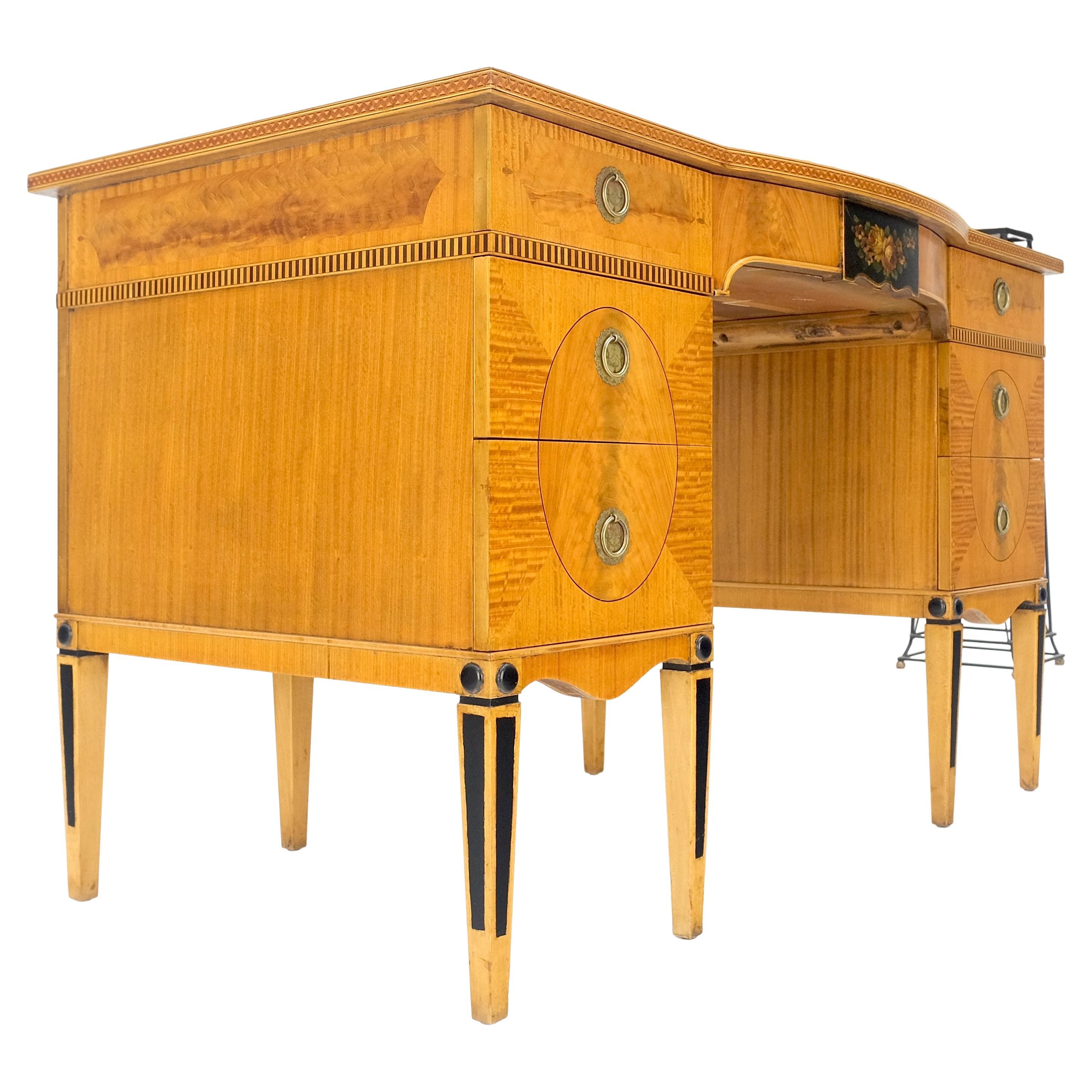 Stile Adams Legno satinato dipinto a mano 7 cassetti Scrivania Tavolo Vanità Decorativo MINT