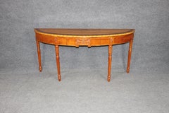 Adams Style Satinwood Demilune Console Table Maitland Smith Quality