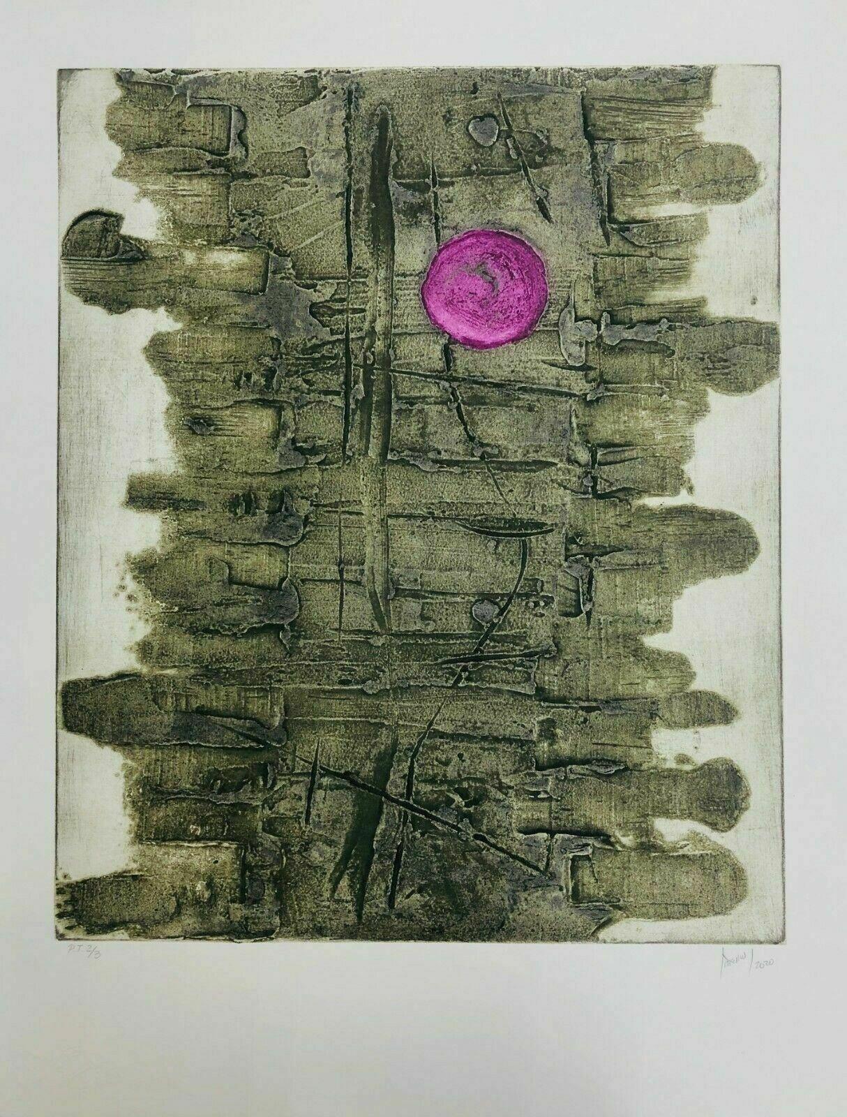 Adan Paredes, ¨Untitled¨, 2020, Collagraph, 28.3x22 in