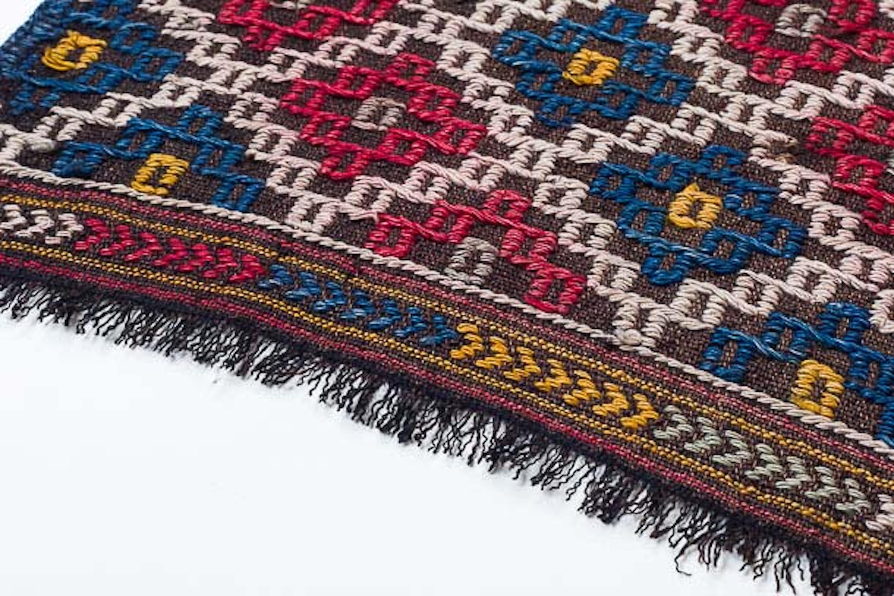 Adana Cecim Jejim Cicim Small Kilim Southern Anatolian Carpet Turkish Yastık Rug Bon état - En vente à Tokyo, JP