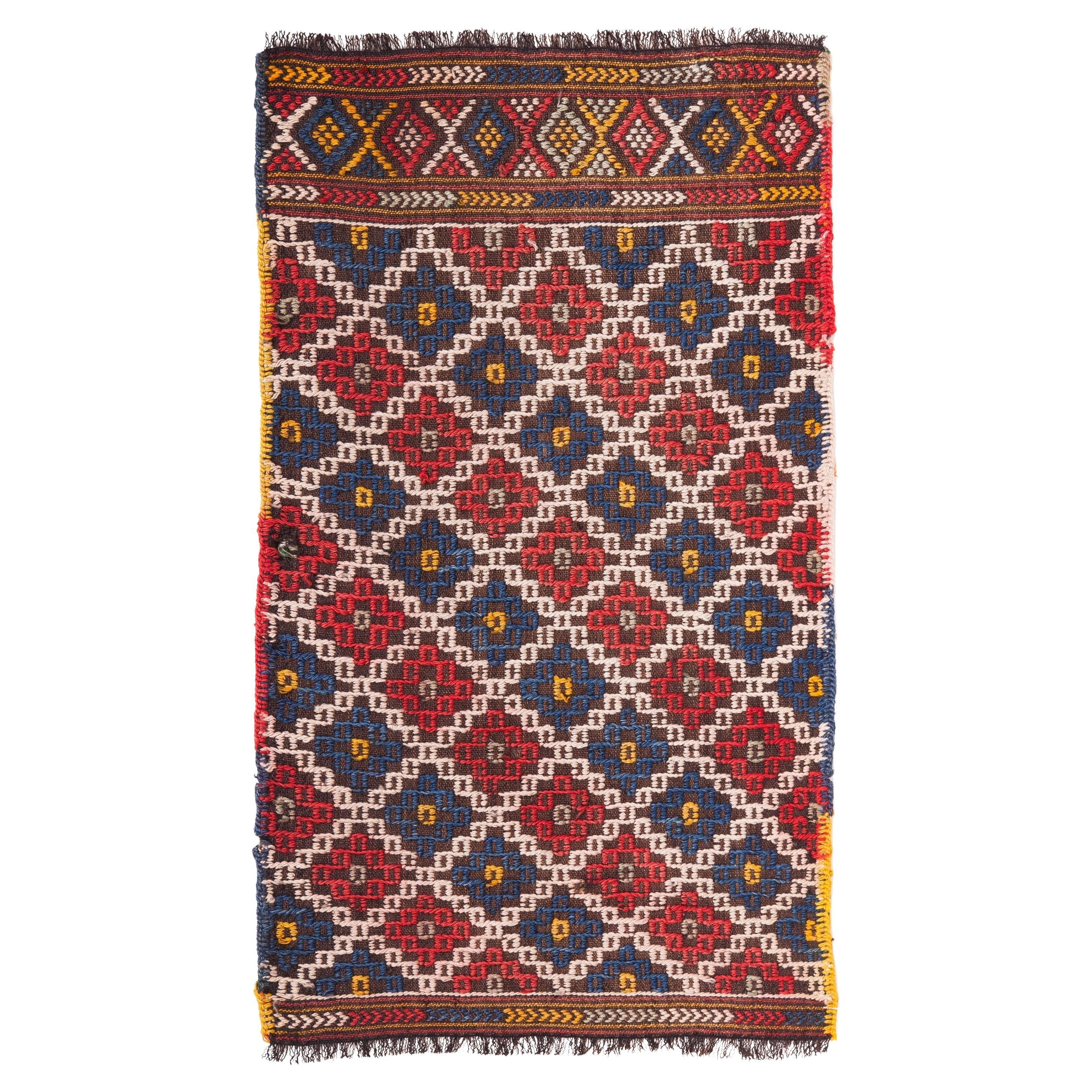 Adana Cecim Jejim Cicim Pequeño Kilim Alfombra del Sur de Anatolia Alfombra turca Yastık