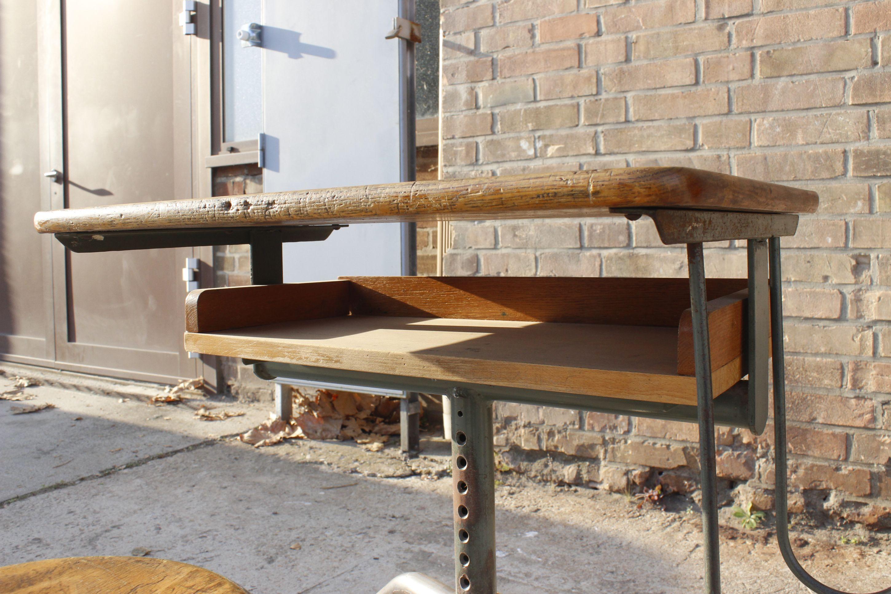 Adaptable school desk by Jacques Hitier for Mobilor, France 1950s For Sale 9