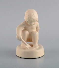 Adda Bonfils '1883-1943' for Ipsens Enke, Figure of Girl with Shovel in Ceramics