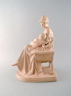 Adda Bonfils for Ipsens, Terracotta Sculpture of Mother and Child