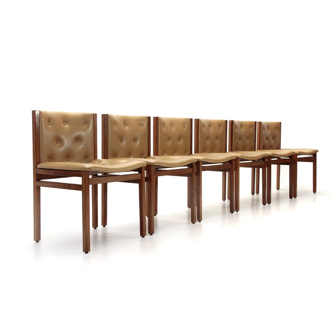 Added Dining Chairs by Tito Agnoli for La Linea, 1960s, Set of Six (Italienisch)