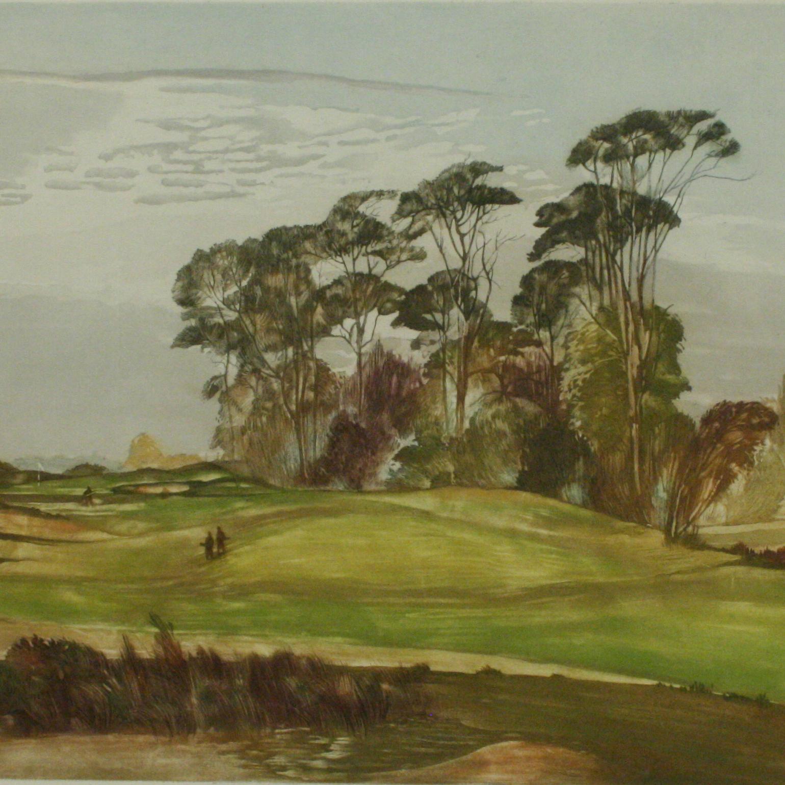 Addington Golf Club, Towards 4th Green, Ernest Greenwood In Excellent Condition In Oxfordshire, GB