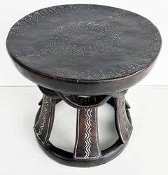 Addis Ababa Ethiopian Wood Table Carved From 1 Piece of Wood, Late 20th Century