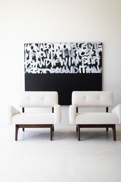 Abstract Contemporary Art, Black and White Abstract Art, Graffiti Art-Keep Going