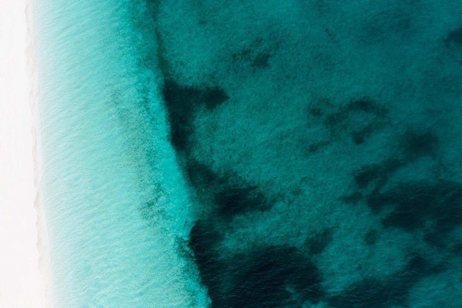 Addison Jones Landscape Print - Beach Photography, Ocean Photography, Turks and Caicos-Blue Hues From Above