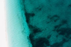 Photographie de plage, photographie d'océan, nuances bleues des Turks and Caicos du dessus