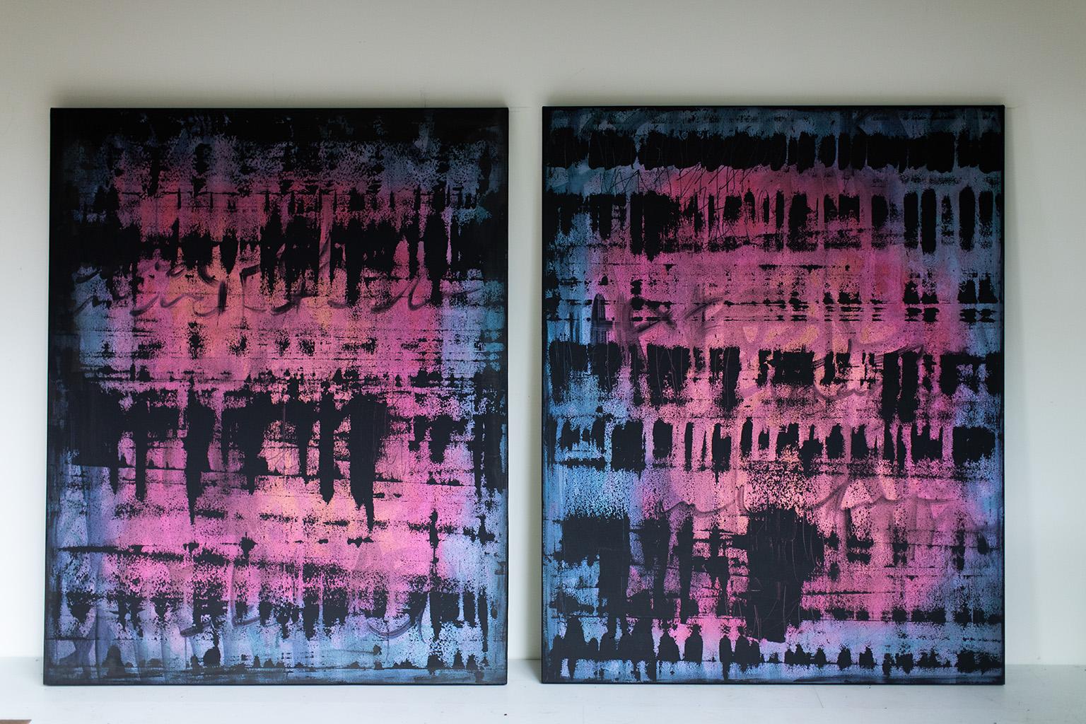 "A New Perspective", Abstract Painting Pair, MuTo, 2022 - Mixed Media Art by Addison Jones