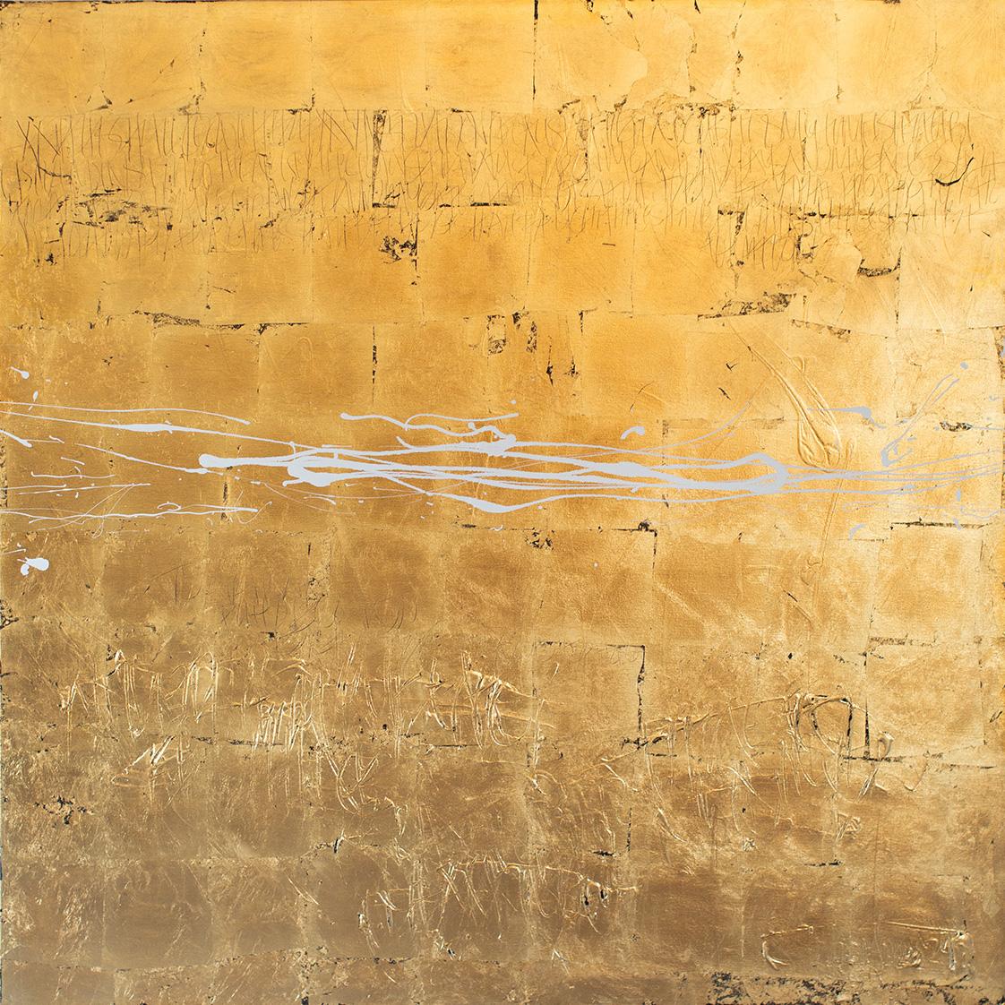 "Goldener Pfad des Sieges", Blattgoldmalerei, 2024