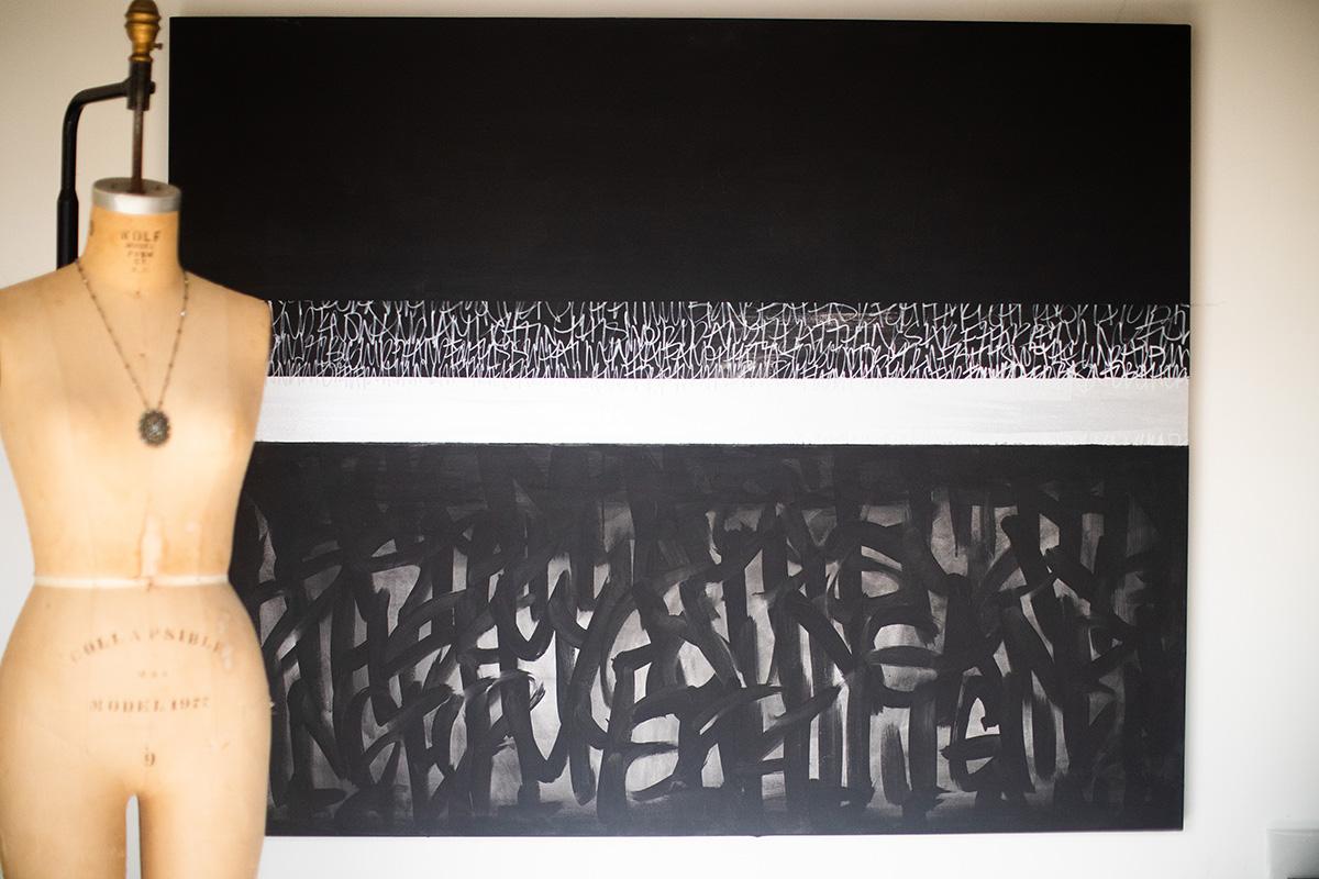 Addisonjones painting, Working in the Lines abstract painting 3