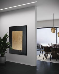 Black abstract Gold Painting, Abstract Gold Painting, Abstract gold leaf, Yasaq