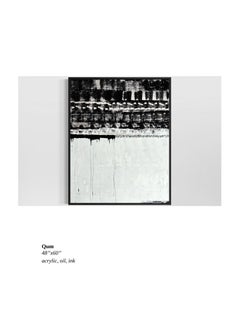 Abstrakte Schwarz-Weiß-Malerei, schwarz-weiße Kunst, QUM