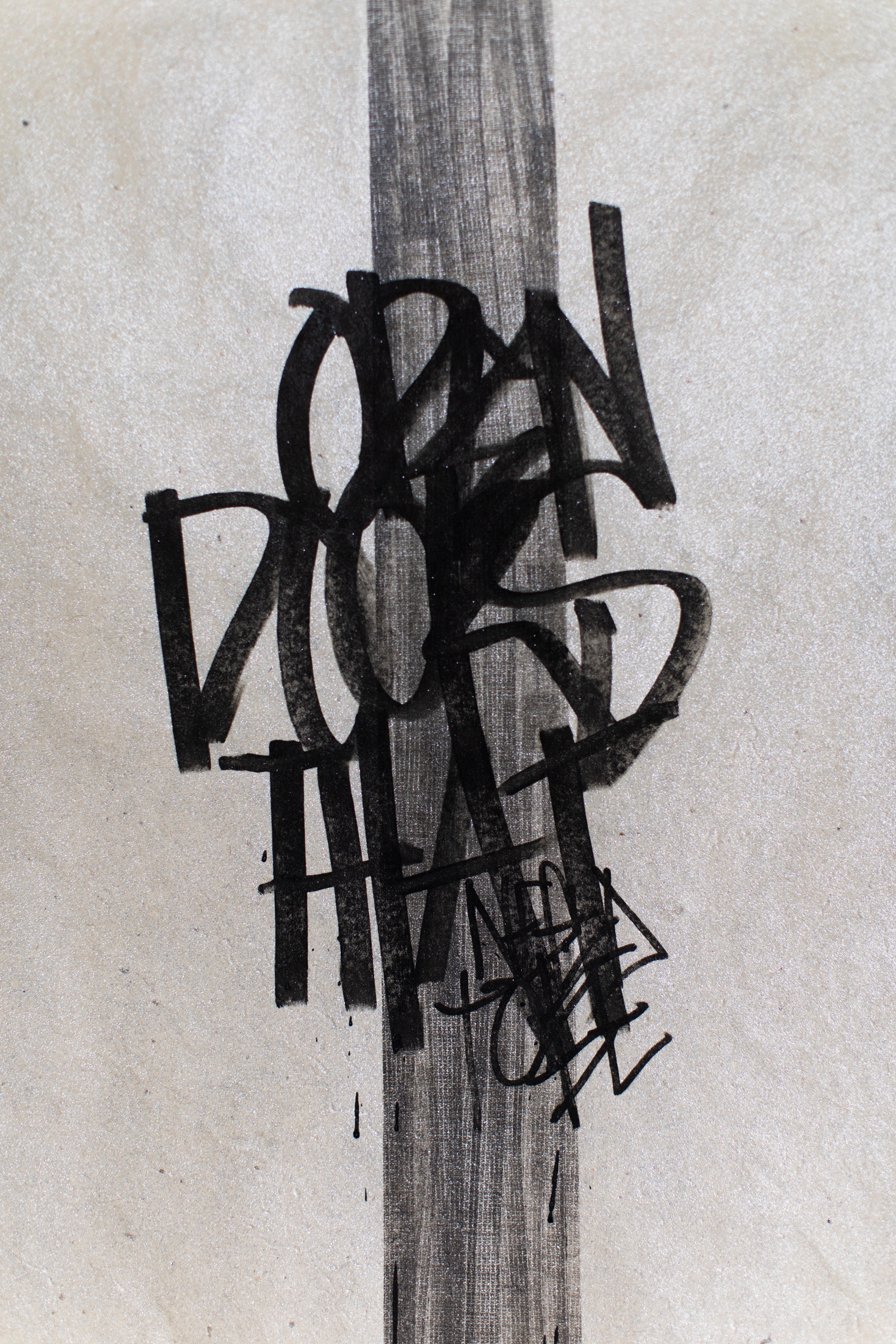 Abstraktes Schwarz-Weiß-Gemälde, Graffiti-Kunst, Buchstaben-Kunst-Pace II