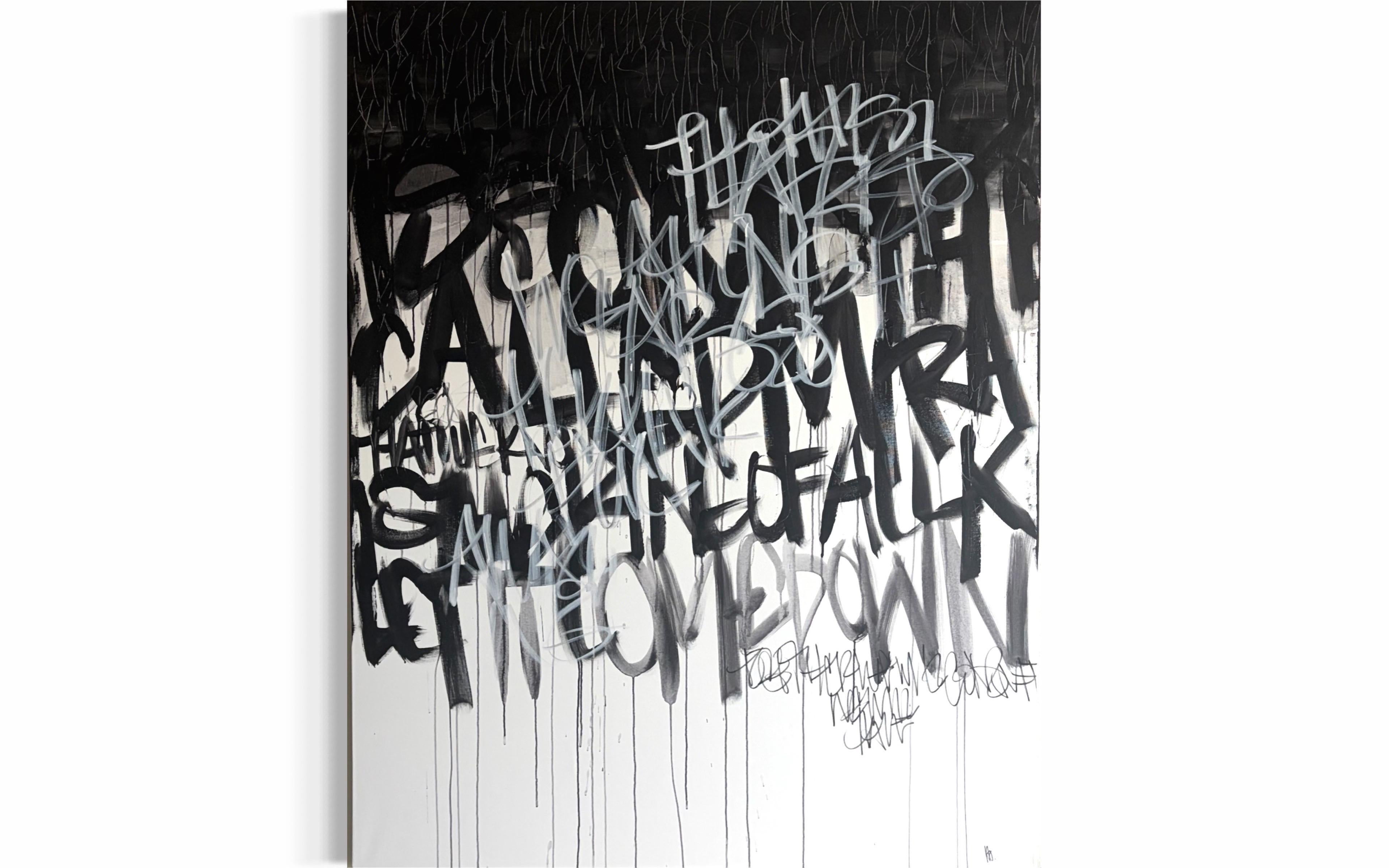 Black and white artwork, contemporary art