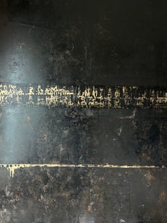 Pittura astratta con texture nera, oro astratto scuro, Tipara