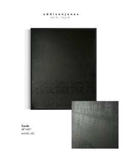 Schwarze strukturierte Malerei, Schwarze abstrakte Malerei, dunkle stimmungsvolle Malerei, Zarah