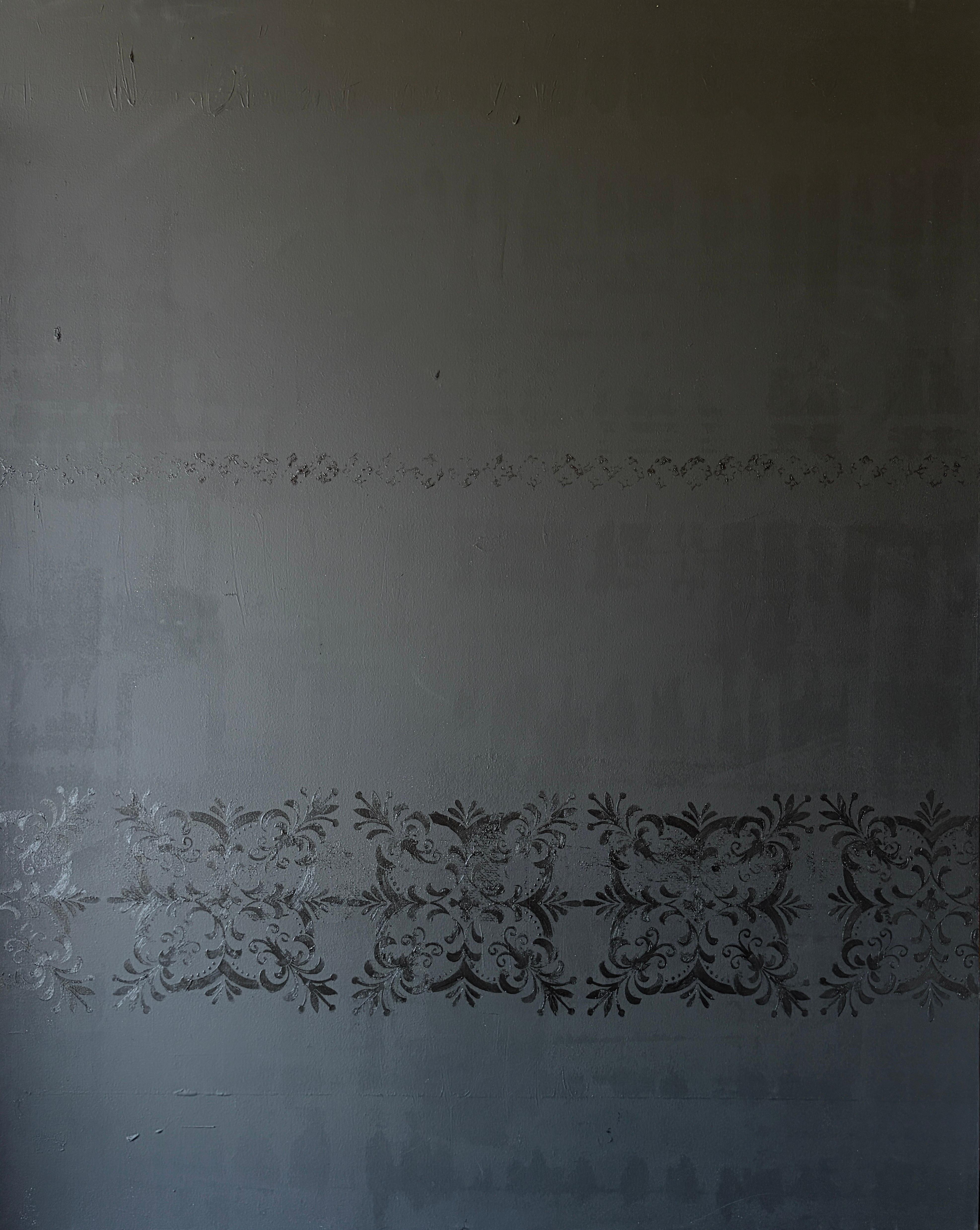 Black textured painting, Black abstract painting, dark moody painting, Zarah