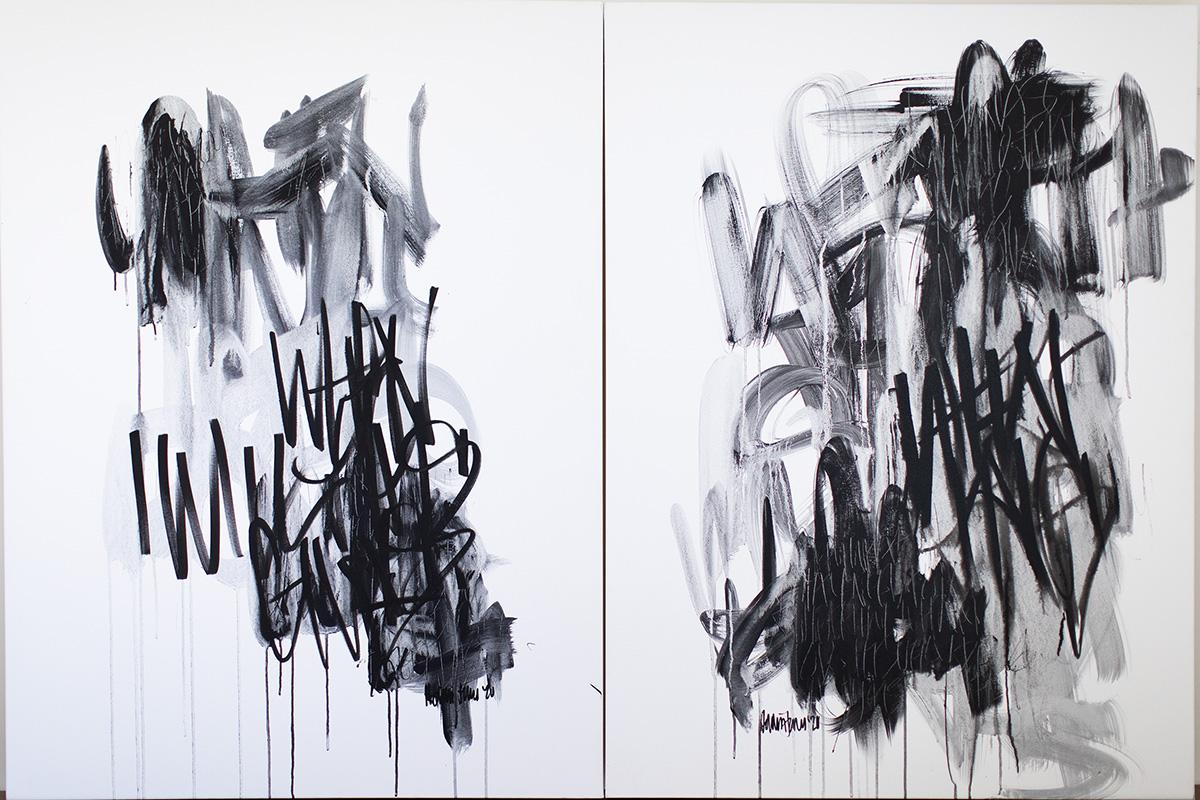 Black White Contemporary, Black and White Art, Graffiti Art-When For Sale 4