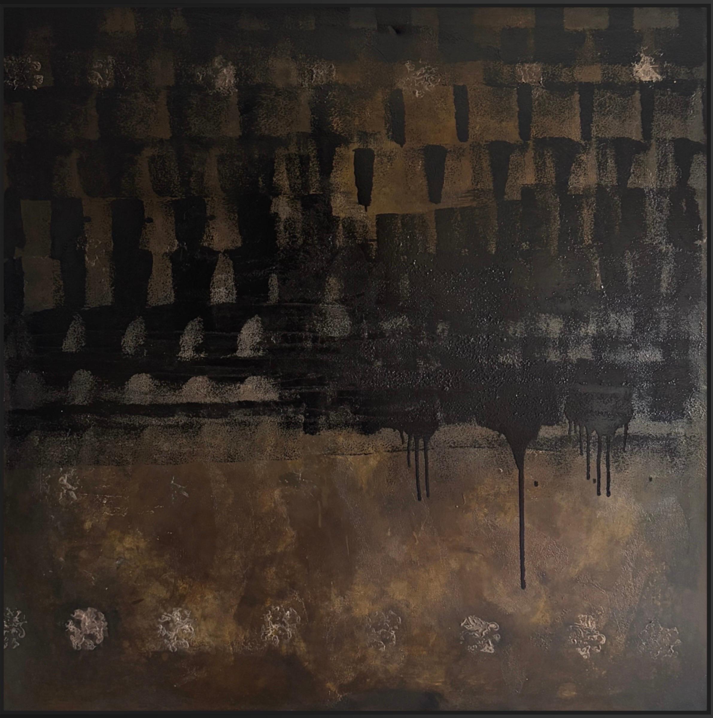 Chocolate brown painting, brown abstract painting.