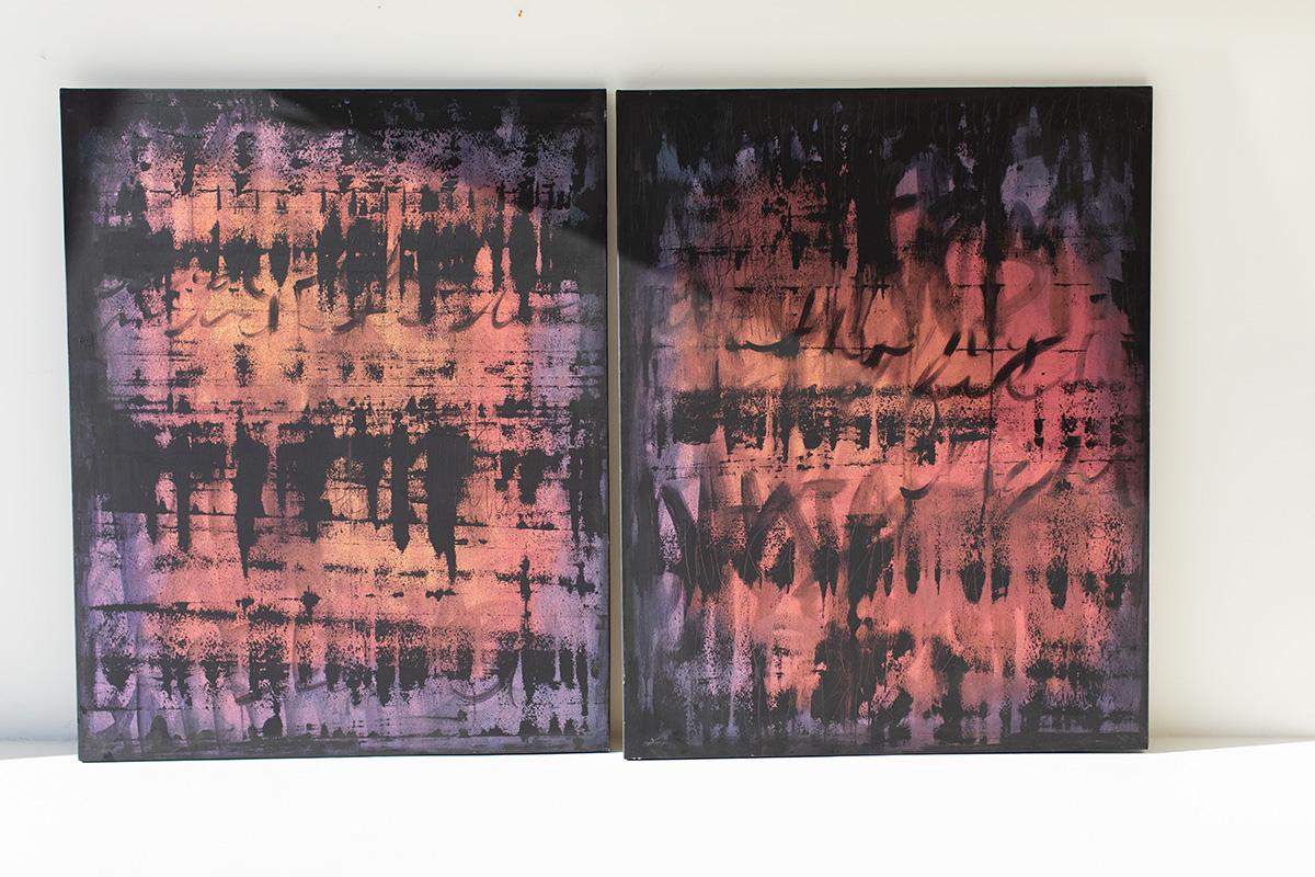 Color Changing Art, Abstract Painting, Contemporary Art-A New Perspective Pair For Sale 8