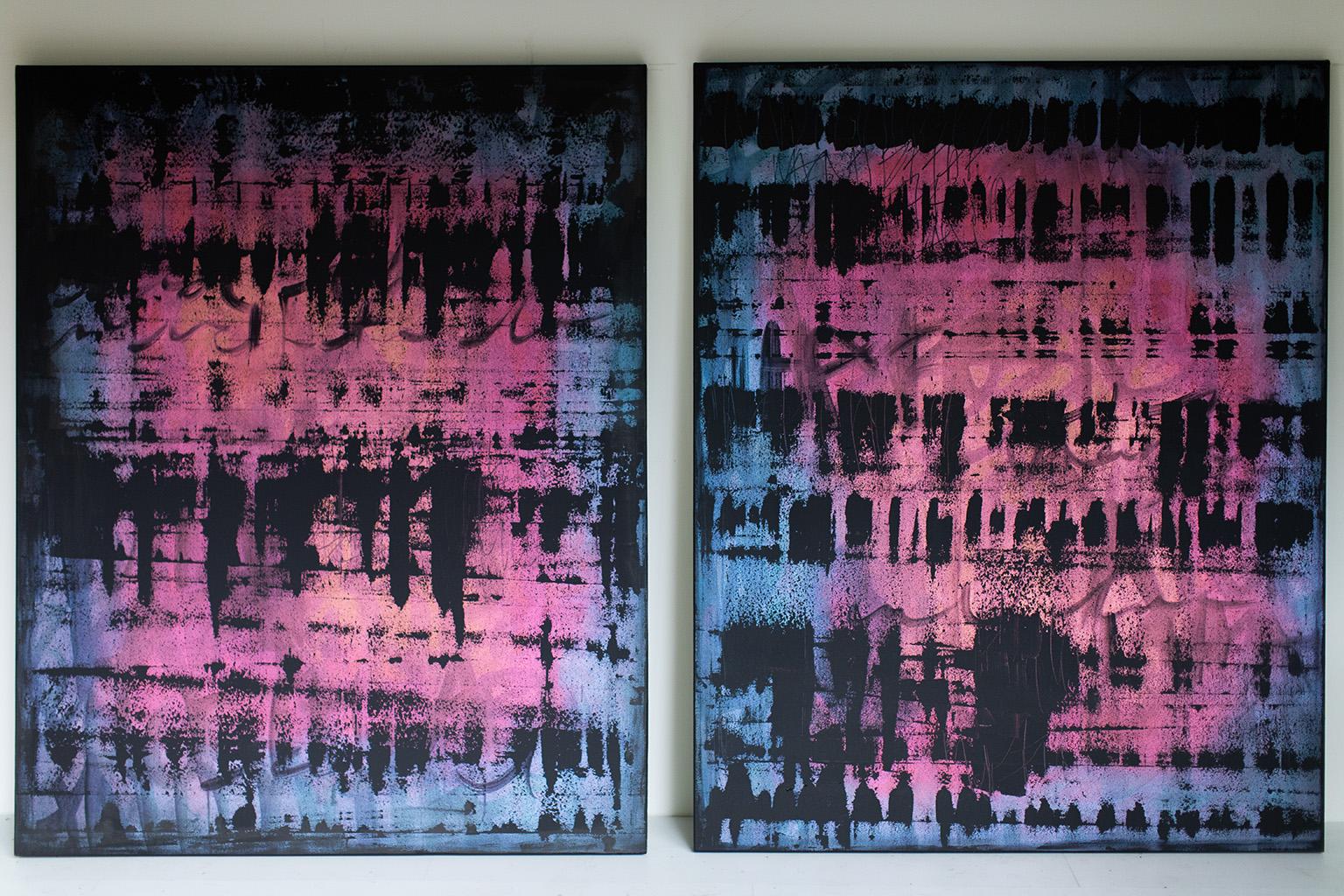 Color Changing Art, Abstract Painting, Contemporary Art-A New Perspective Pair For Sale 2