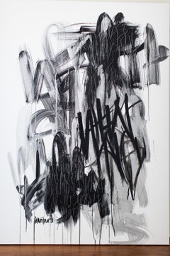 Art contemporain, peinture en noir et blanc, Graffiti Art-What