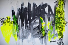Contemporary Art, Yellow Neon Painting, Graffiti Art-Ignition