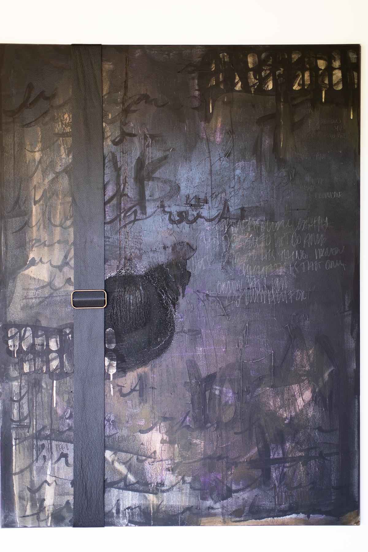 Pintura Contemporánea, Pintura Negra, Arte de Técnica Mixta-Ceniza Atada en venta 6