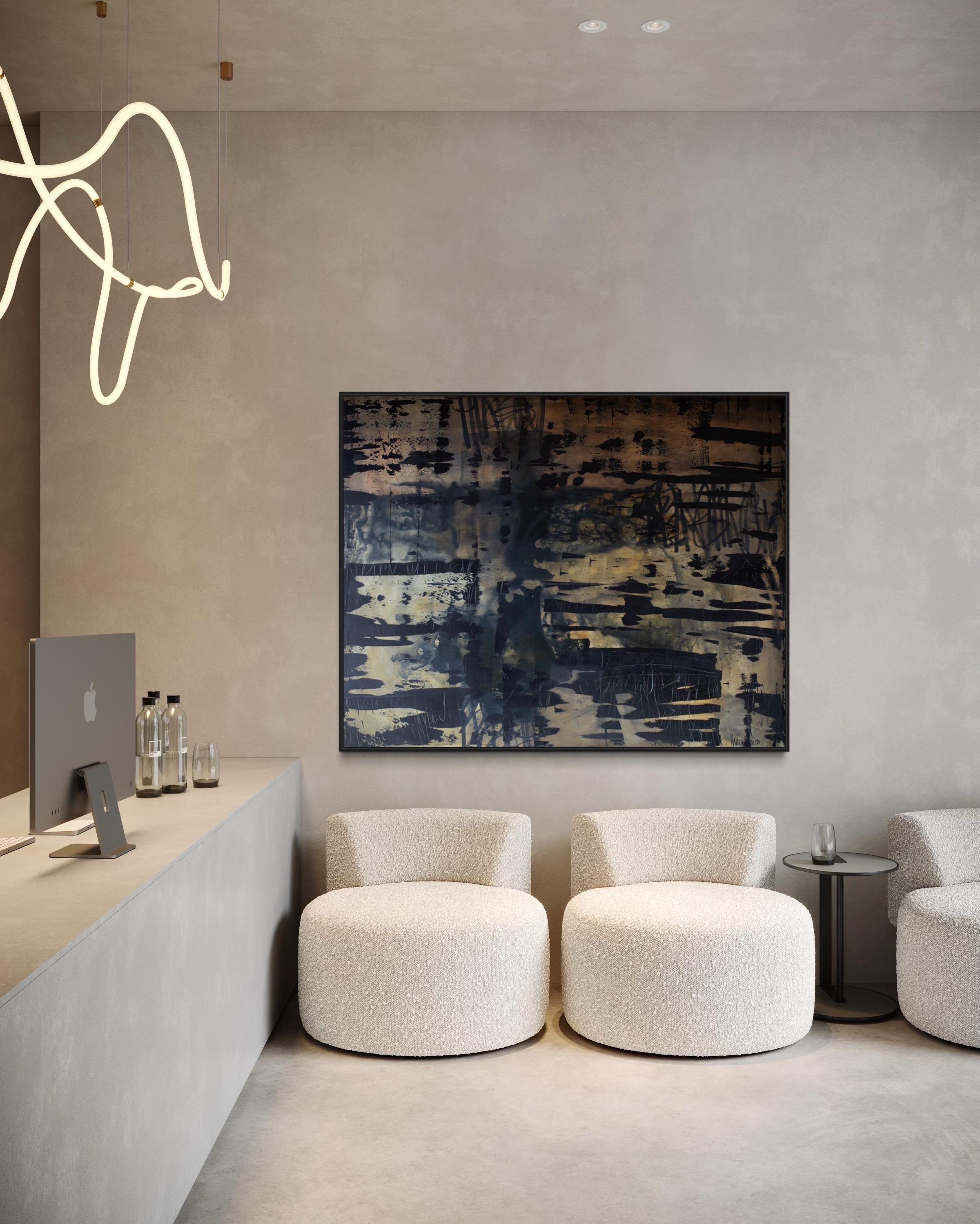 Artist Statement
“Flag of Victory” – Mixed Media on Canvas (48x60)

This piece is a celebration of triumph—an abstract expression of spiritual and emotional victory. Using a blend of free-flowing ink and structured acrylic, I wanted to capture the