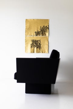 Gold and Black Letter Art, Abstract Paintings, Graffiti Art-What Now I
