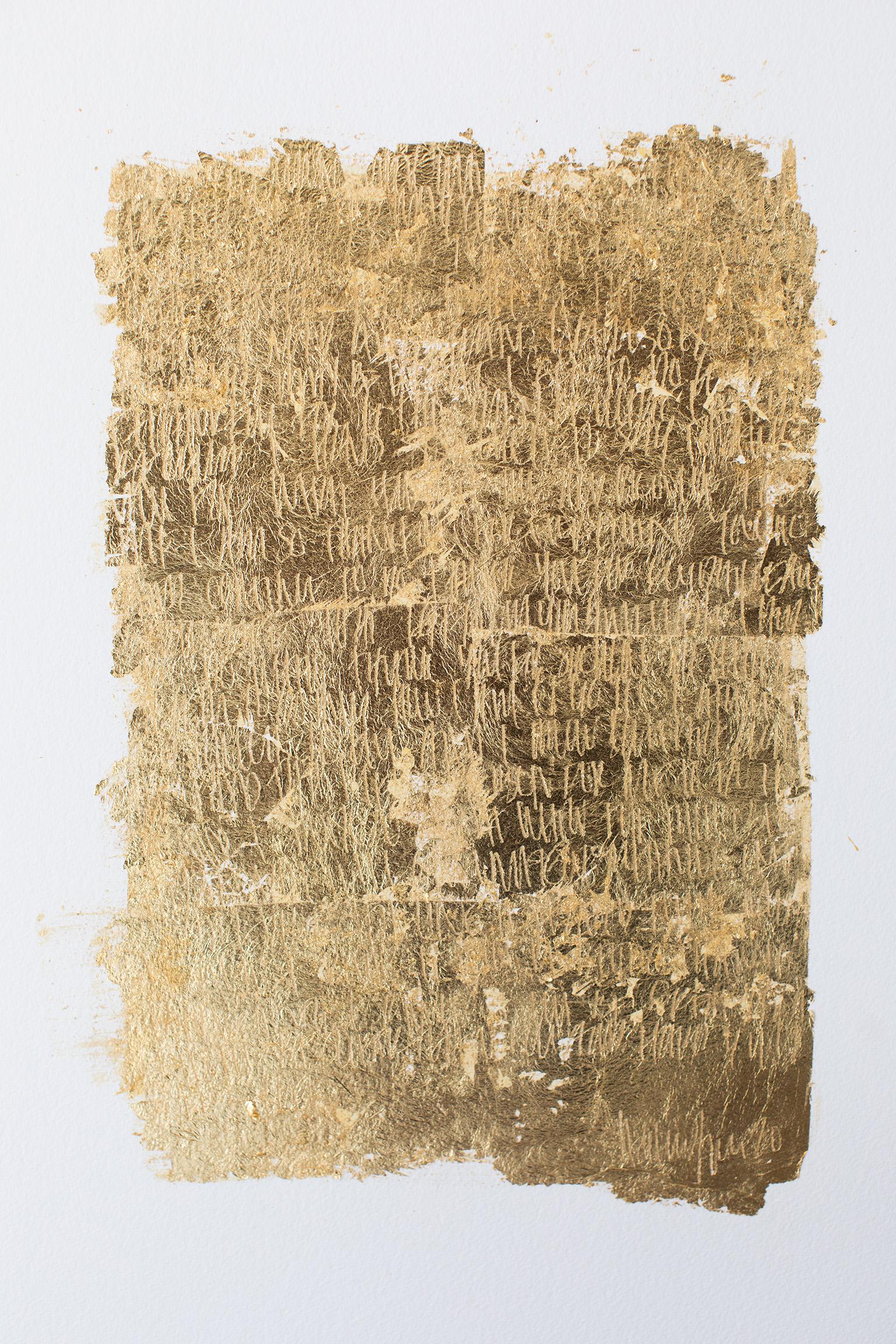 Gold Leaf Painting, Abstract Art, Gold Abstract Art-The Space Between Single For Sale 4