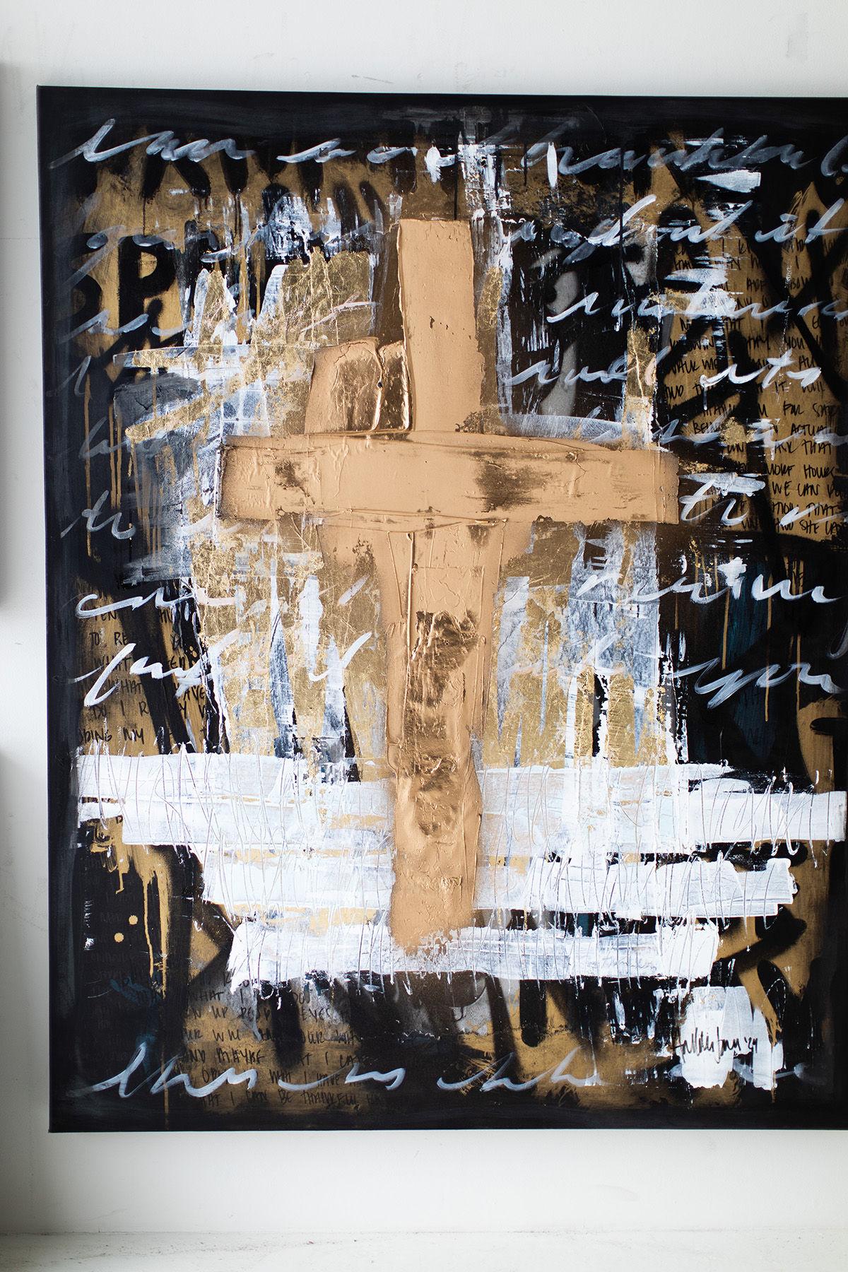 « Salvation », Gold Street Art, Portrait Art moderne, 2020 en vente 4