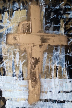 „Salvation“, Gold Street Art, Moderne Porträtkunst, 2020