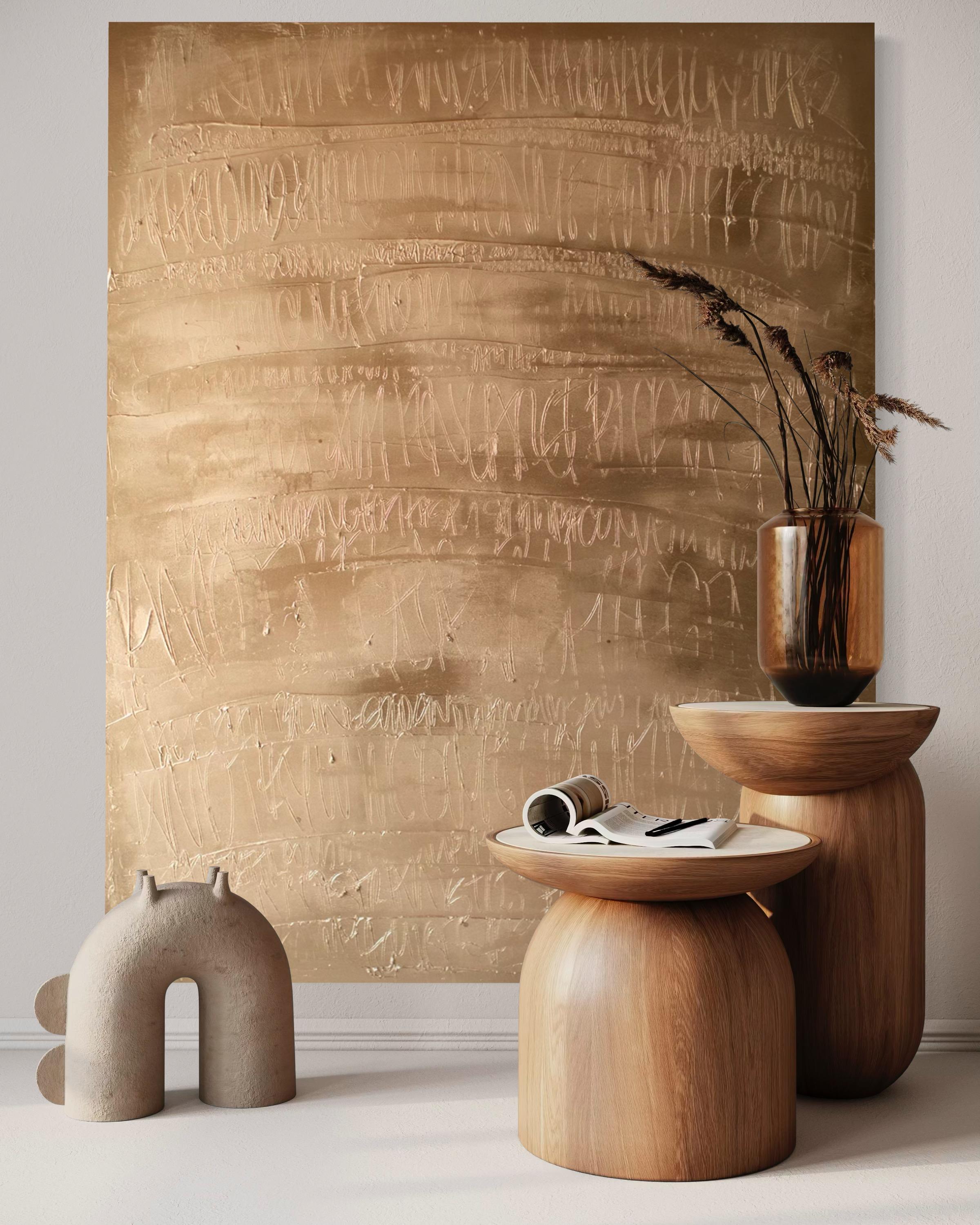 "Halal 1984", Pittura astratta in oro, 2025 - Painting di Addison Jones