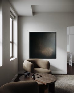 "Polvo milagroso", Pintura negra dorada, Pintura abstracta, 2025