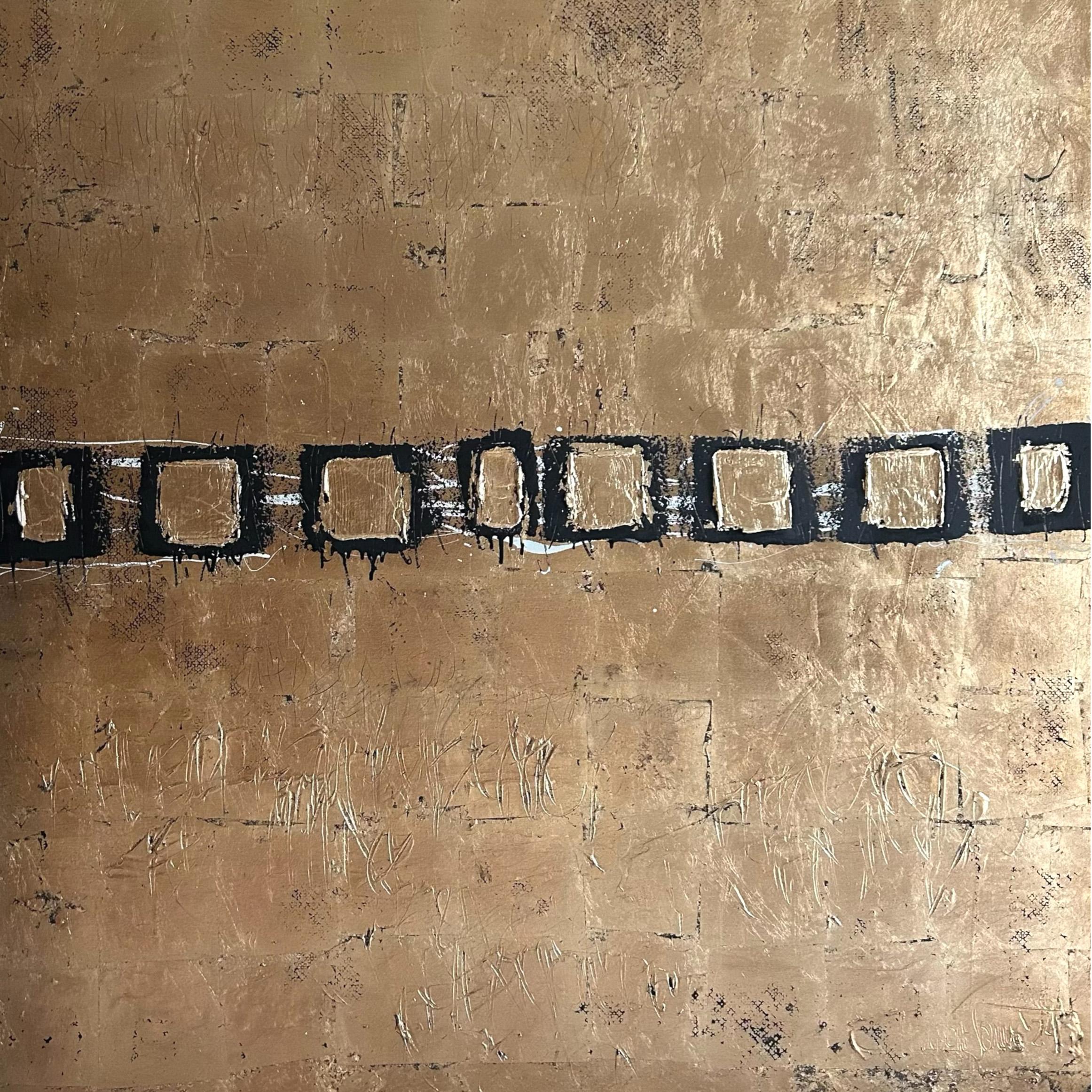 Modern Gold Painting, Gold leaf Painting, abstract painting, Royal Throne