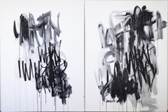 Pair Black White Contemporary Art, Black and White Painting, Graffiti Art