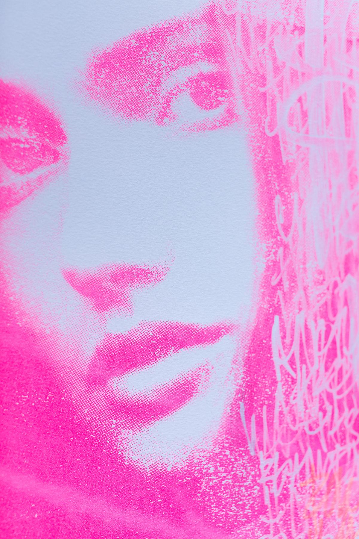 Pop Art, Pink Pop Art, Portrait Artwork-Sparkling Rosé - Painting by Addison Jones